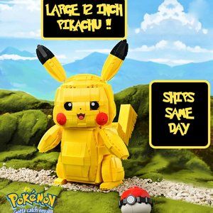 ✅Official Pokémon LARGE 12" Pikachu Building Blocks Set 911Pcs Creative - NEW
